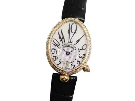 Breguet Reine De Naples 28.5 mm Yellow Gold Alligator Ladies Watch