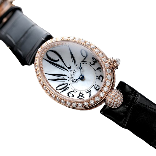 Breguet Reine De Naples Alligator 25 mm Rose Gold Ladies Watch