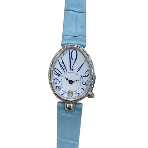 Breguet Reine De Naples Alligator White Gold 28.5 mm Ladies Watch