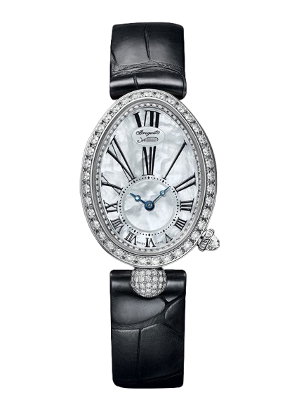 Breguet Reine De Naples Alligator White Gold Ladies Watch