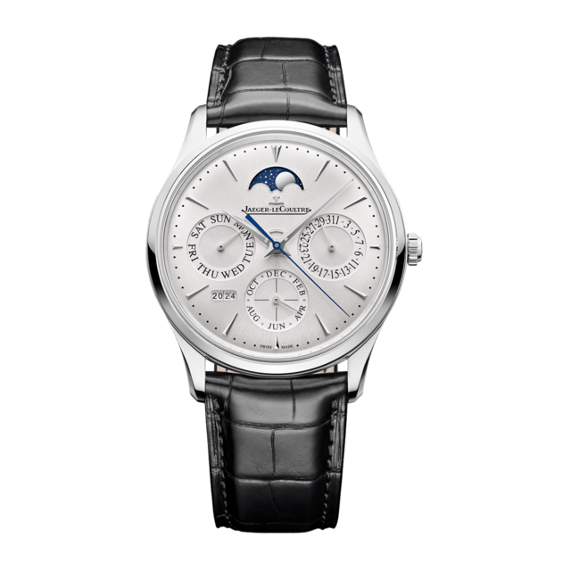 Jaeger-LeCoultre Master Ultra Thin Moon Sunrayed Silver Dial Watch