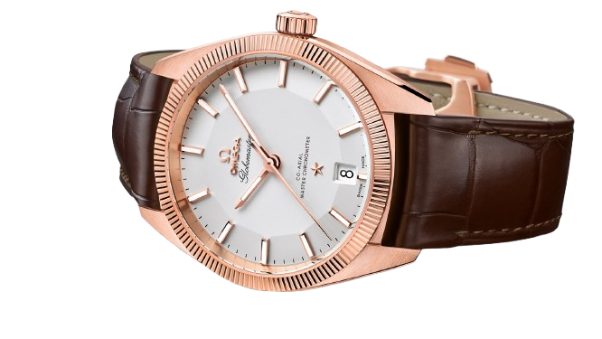 Omega Constellation Globemaster Sedna Gold On Leather Brown Strap Men’s Watch