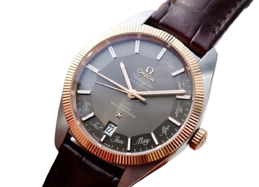 Omega Constellation Globemaster Steel Sedna Gold On Leather Strap Men’s Watch