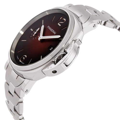 Panerai Luminor Due Burgundy Sun Brushed Men's Watch