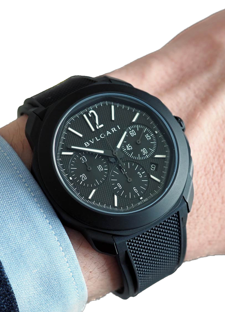 Bvlgari Octo Roma Black Alligator Strap Men's Watch