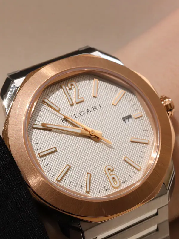 Bvlgari Octo Roma Strap Stainless Steel and Brown Rubber Men's Watch