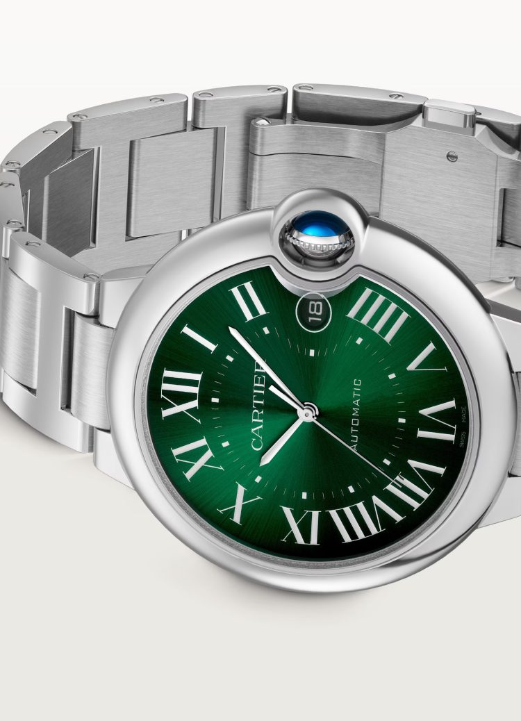 Cartier Ballon Bleu de Cartier Sapphire Crystal Steel Case Men's Watch