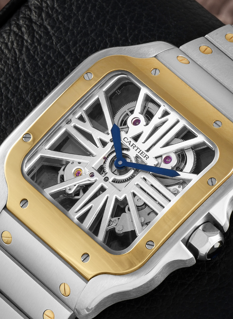 Cartier Santos de Cartier Skeleton Gold And Steel Ladies Watch