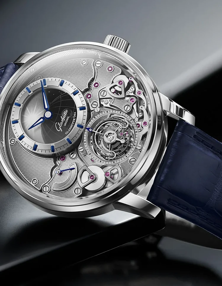 Glashutte Original Senator Chronometer Tourbillon Platinum Dial Men's Watch