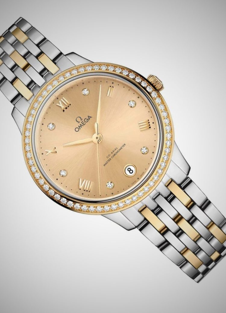 Omega De Ville Prestige 34mm Gold Dial Ladies Watch