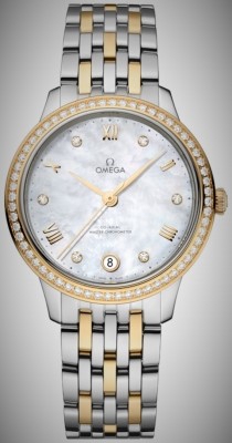 Omega De Ville Prestige 34mm Gold Steel Ladies Watch