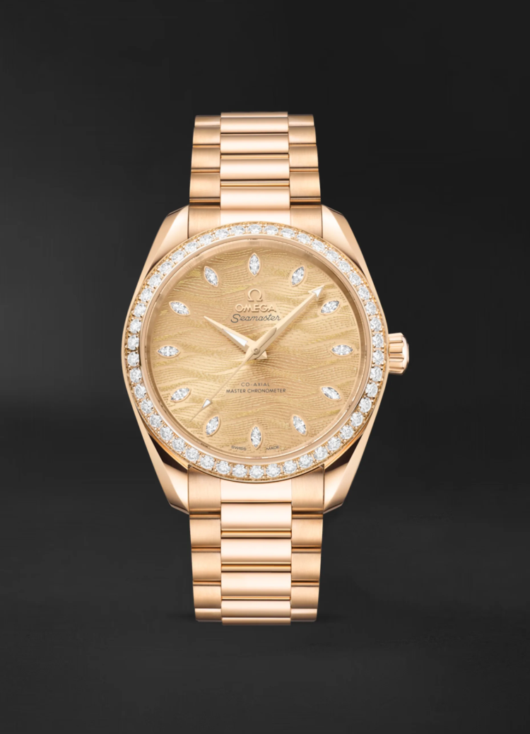 Omega Seamaster Aqua Terra 150M Gold on Moonshine Ladies Watch