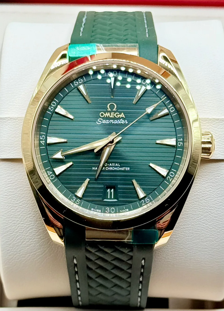 Omega Seamaster Aqua Terra 150M Gold on Rubber Strap Men's Watch