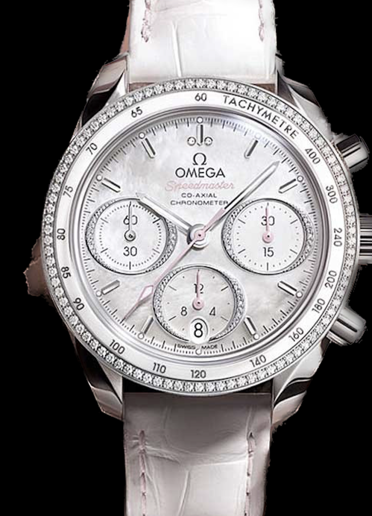 Omega Speedmaster 38 Steel On Leather Strap Ladies Watch