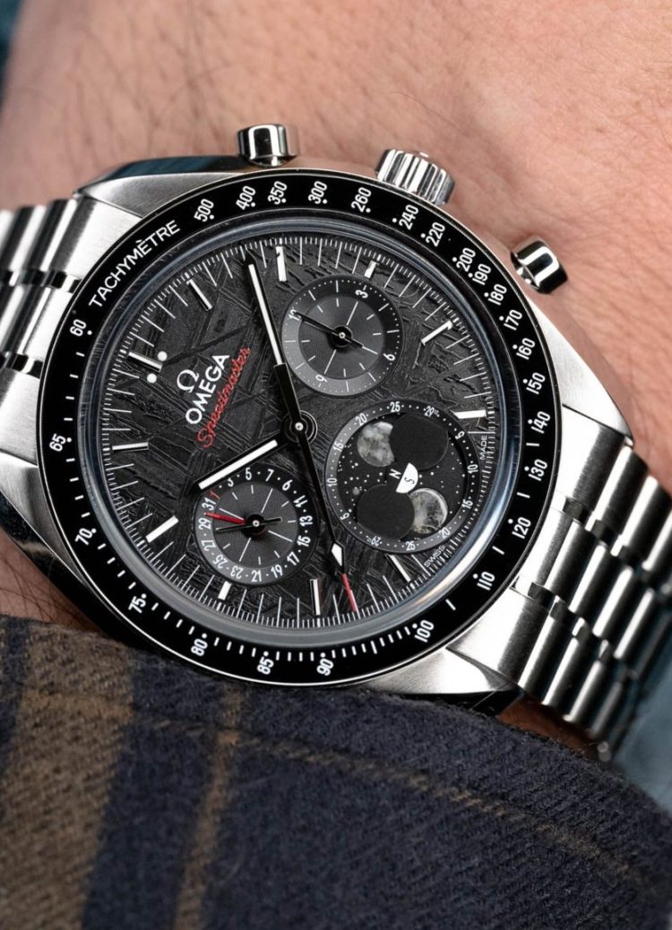 Omega Speedmaster Moonphase Black Moon Meteorite Men's Watch