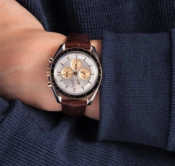 Omega Speedmaster Moonwatch Professional 42 mm Gold On Alligator Men's Watch