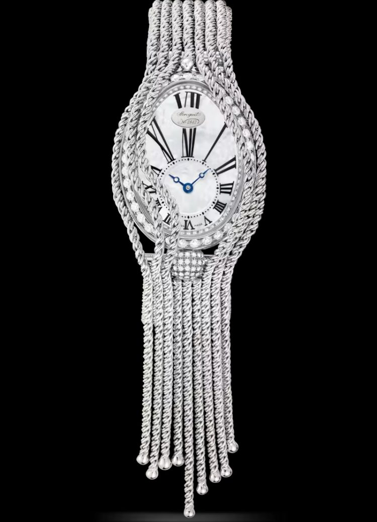 Breguet Reine de Naples Mother of Pearl White Gold 18K 25mm Ladies Watch