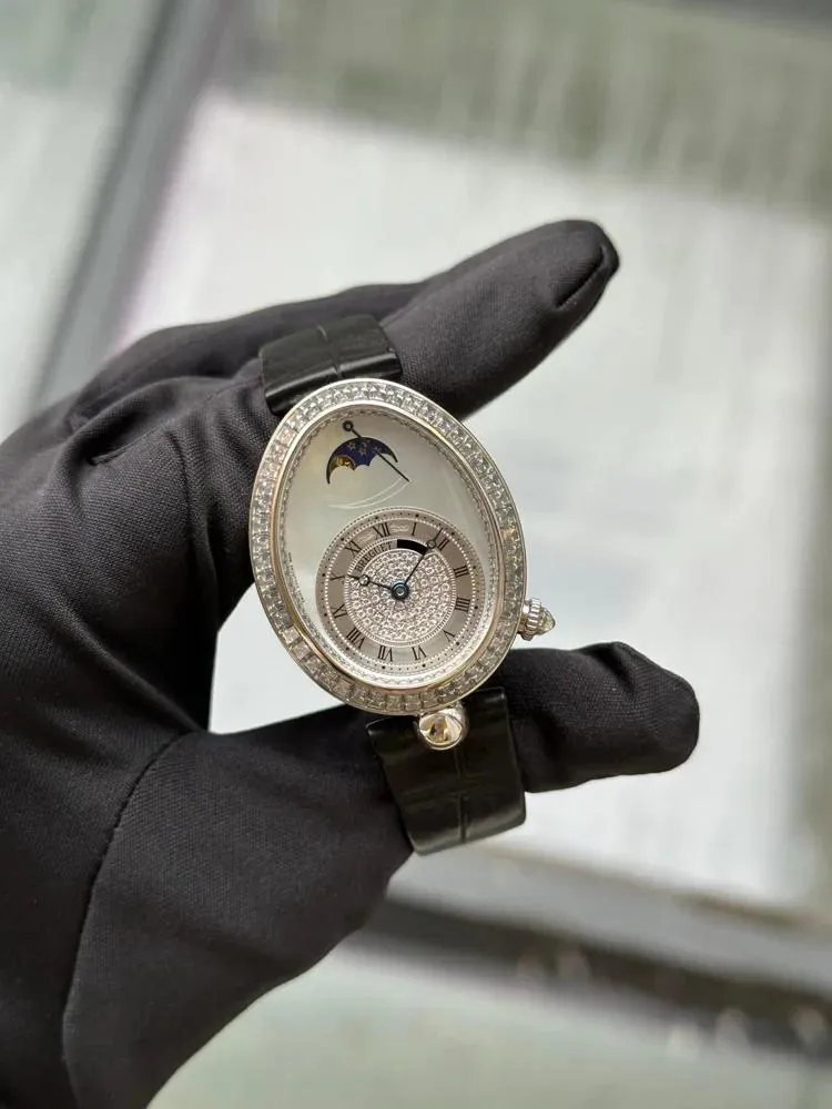 Breguet Reine de Naples Phase de Lune 8909 White gold 18K Ladies Watch