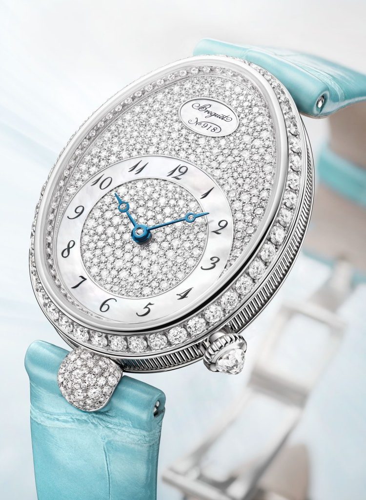Breguet Reine de Naples White Gold 18K Alligator Ladies