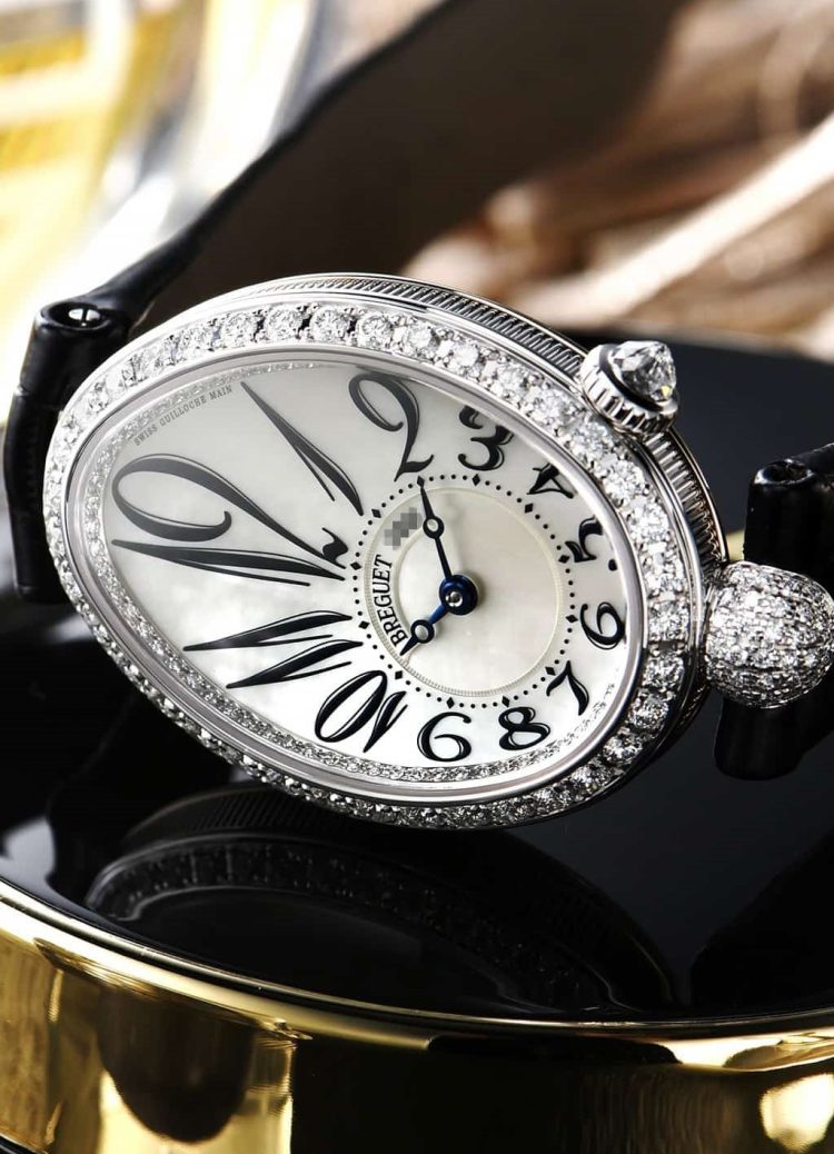 Bregute Reine de Naples White Gold 18K 25 mm Alligator Ladies Watch