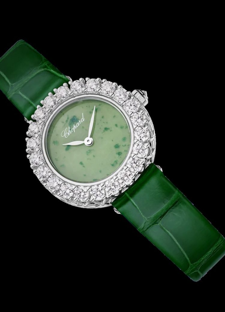 Chopard L’Heure du Diamant Round Green Strap Ladies Watch