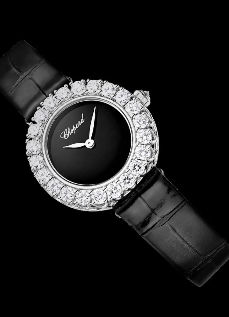 Chopard L’Heure du Diamant Round White Gold Black Ladies Watch