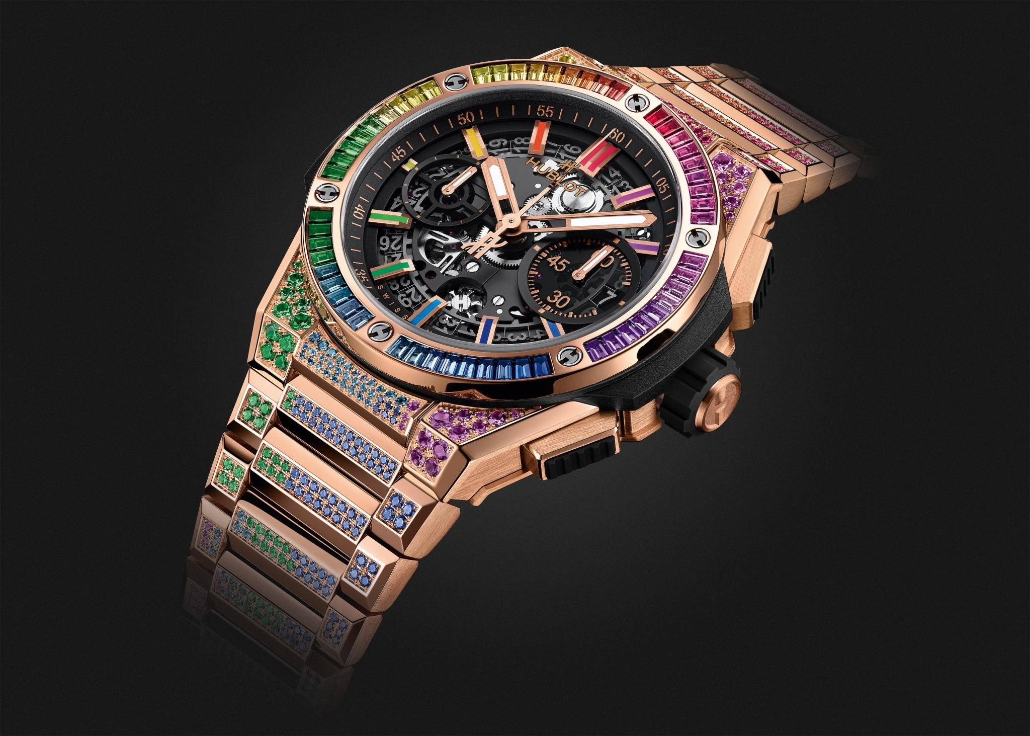 Hublot Big Bang Integrated King Gold Rainbow 42 mm Mens Watch