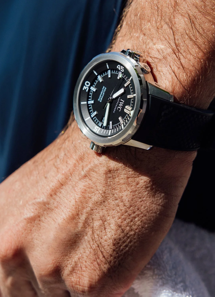 IWC Aquatimer Automatic Black Dial Rubber Strap Men’s Watch