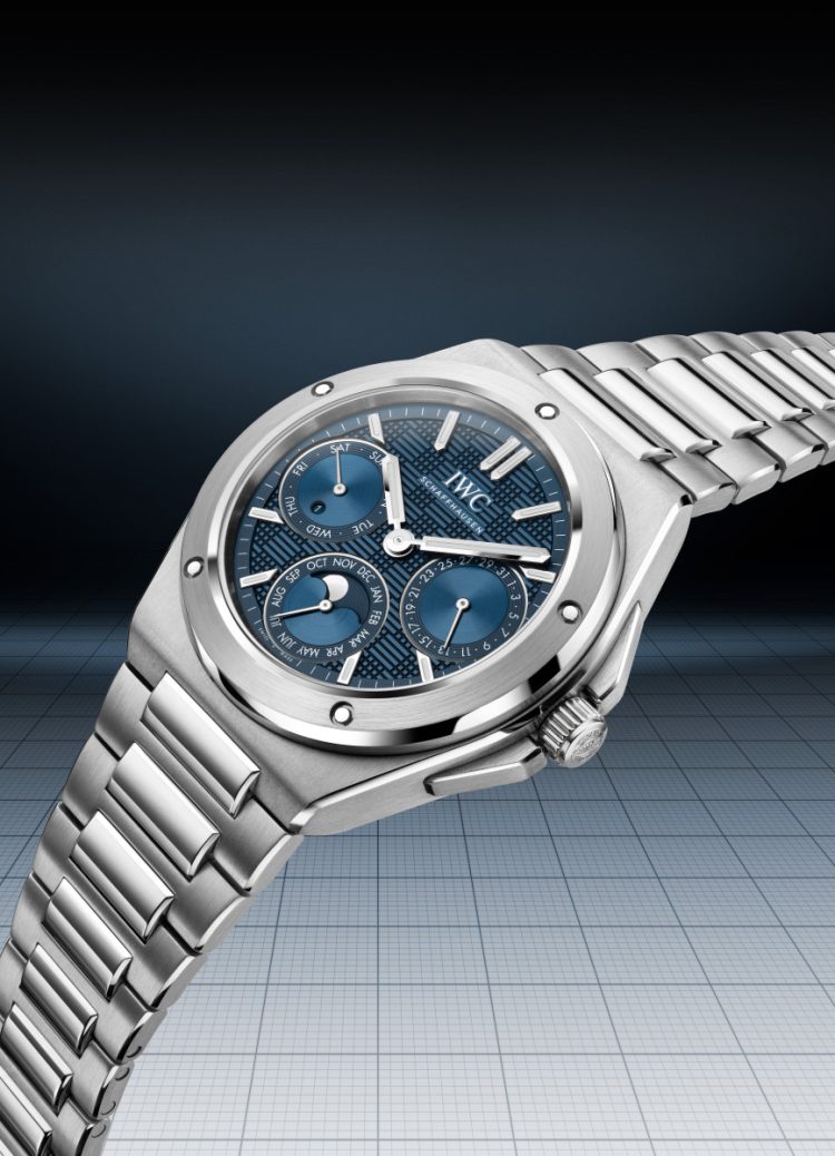 IWC Ingenieur Perpetual Calendar Blue Stainless Steel Case Men’s Watch