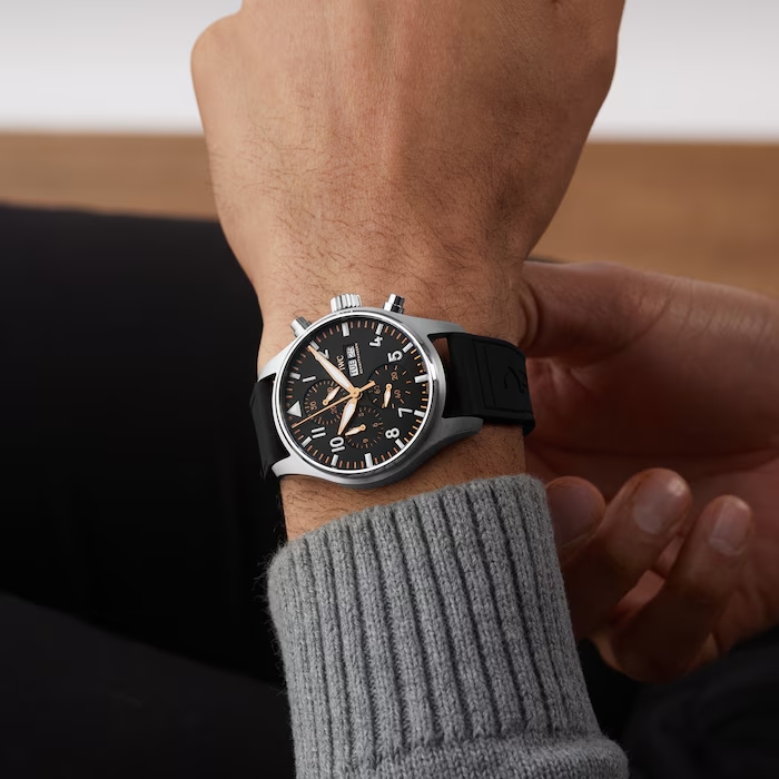 IWC Pilot’s 43mm Stainless Steel Case Black rubber Men's Watch