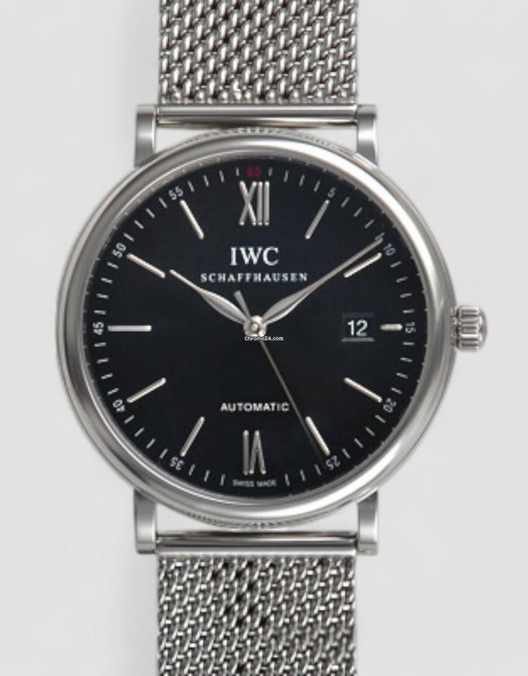 IWC Portofino Automatic Black, Stainless Steel Mens Watches