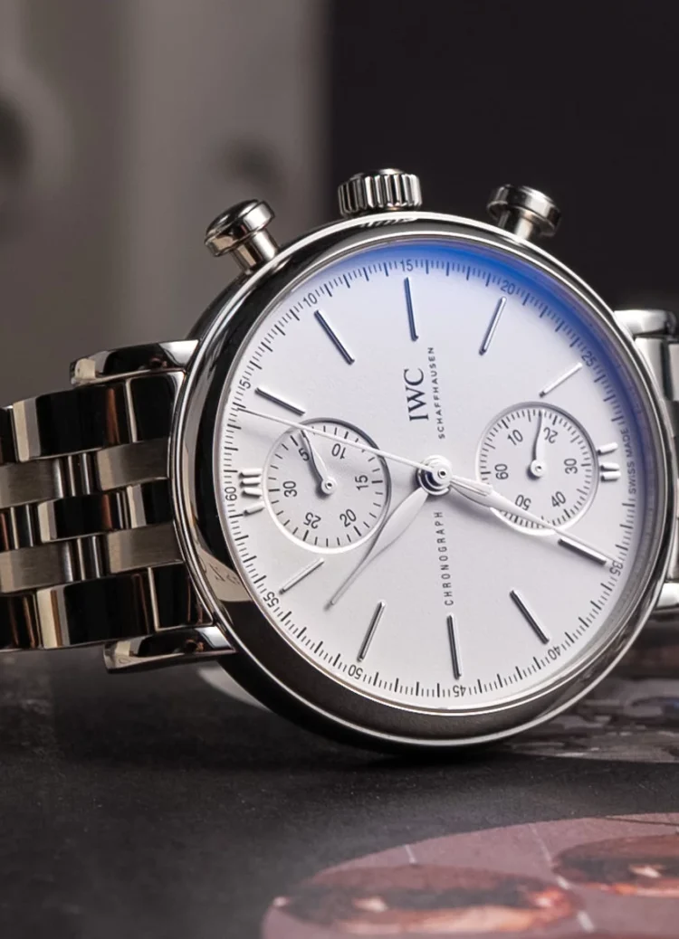 IWC Portofino Chronograph 39 White, Stainless Steel Mens Watches