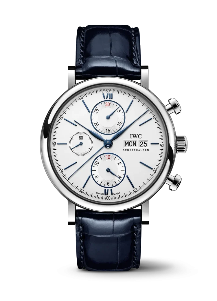IWC Portofino Chronograph Blue, Silver plated, Stainless steel Mens Watches