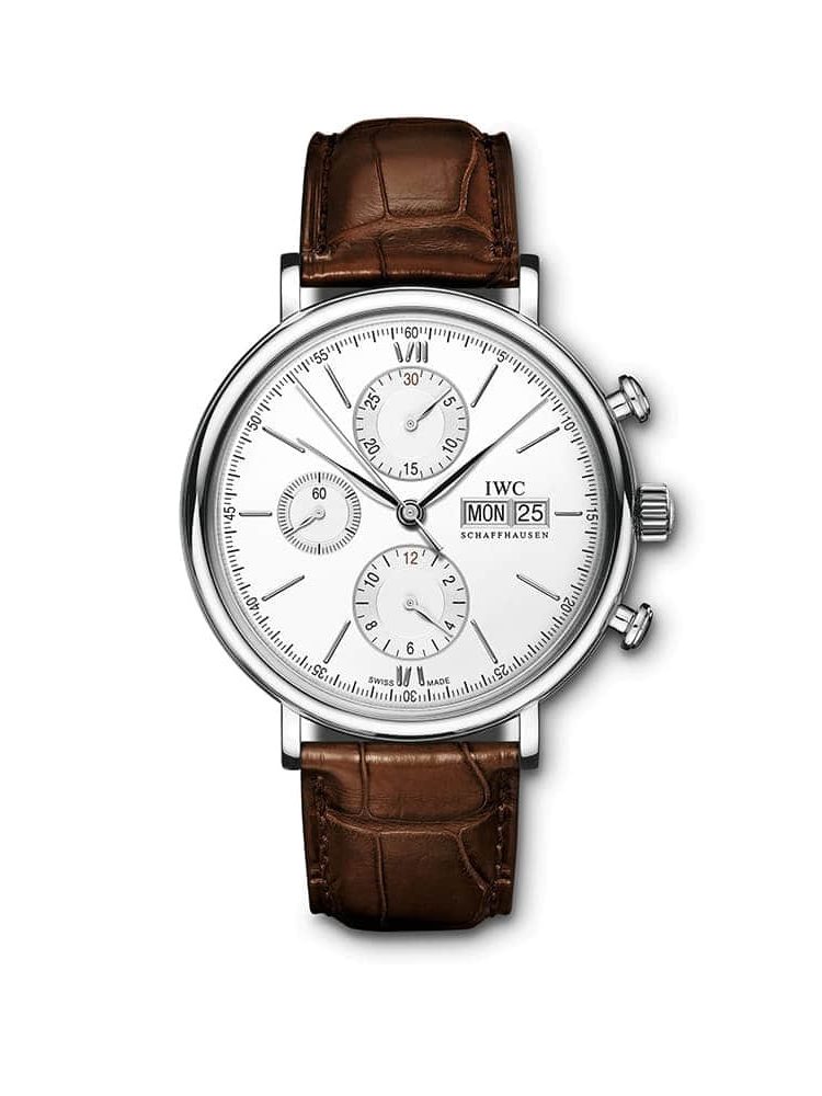 IWC Portofino Chronograph Silver Plated, Stainless Steel Mens Watches