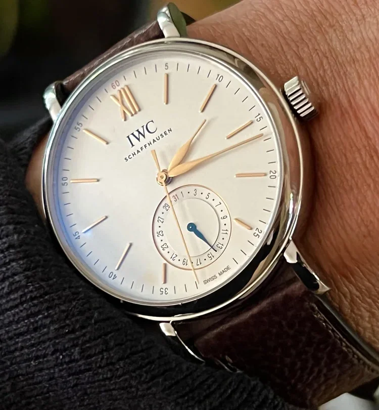 IWC Portofino Pointer Date Silver Plated Dial Men's Watch