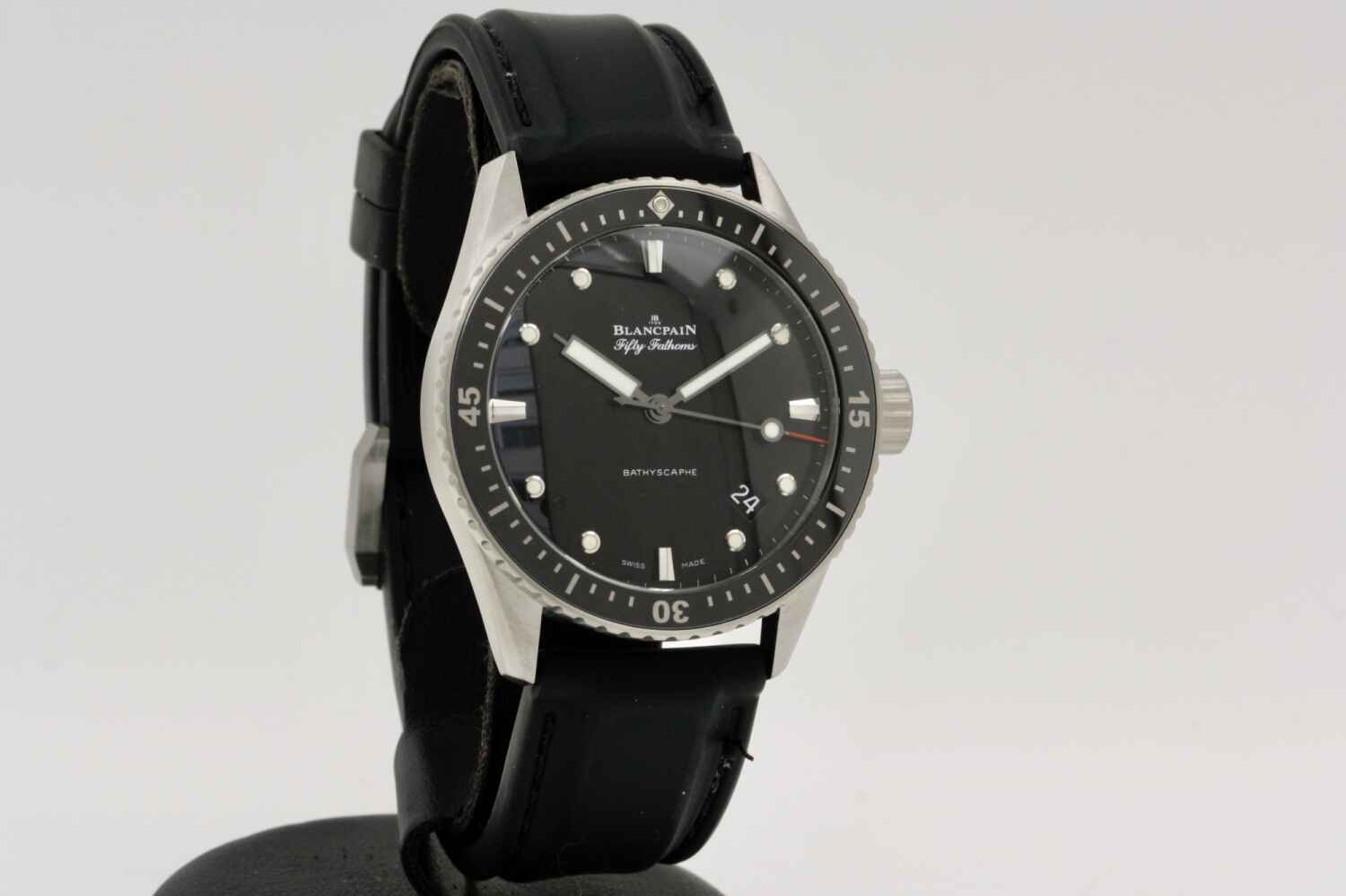 Blancpain Fifty Fathoms Bathyscaphe Sunburst Black 43mm Titanium Automatic Mens Watch