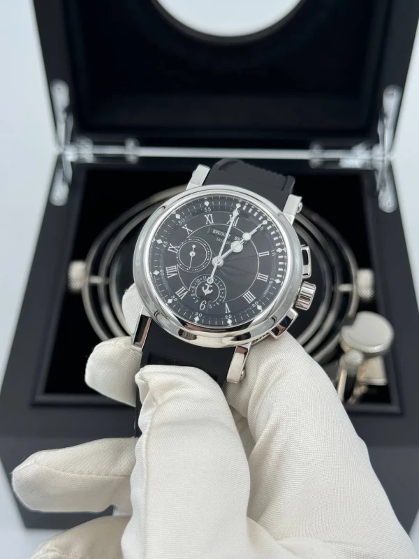 Breguet Marine Chronographe 5823 Black Dial Platinum Men's Watch