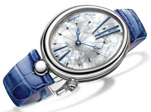 Breguet Reine de Naples 8967 Ovoid Blue Strap Ladies Watch