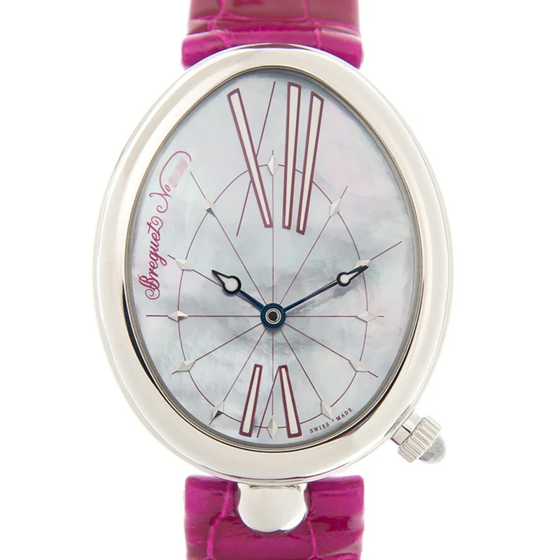 Breguet Reine de Naples 8967 Steel Case Pink Ladies Watch