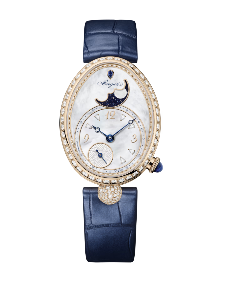 Breguet Reine de Naples Phase de Lune 9935 Blue Alligator Ladies Watch