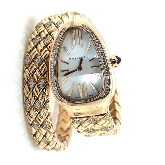 Bvlgari Serpenti Spiga 18 kt Yellow Gold With Diamonds Ladies