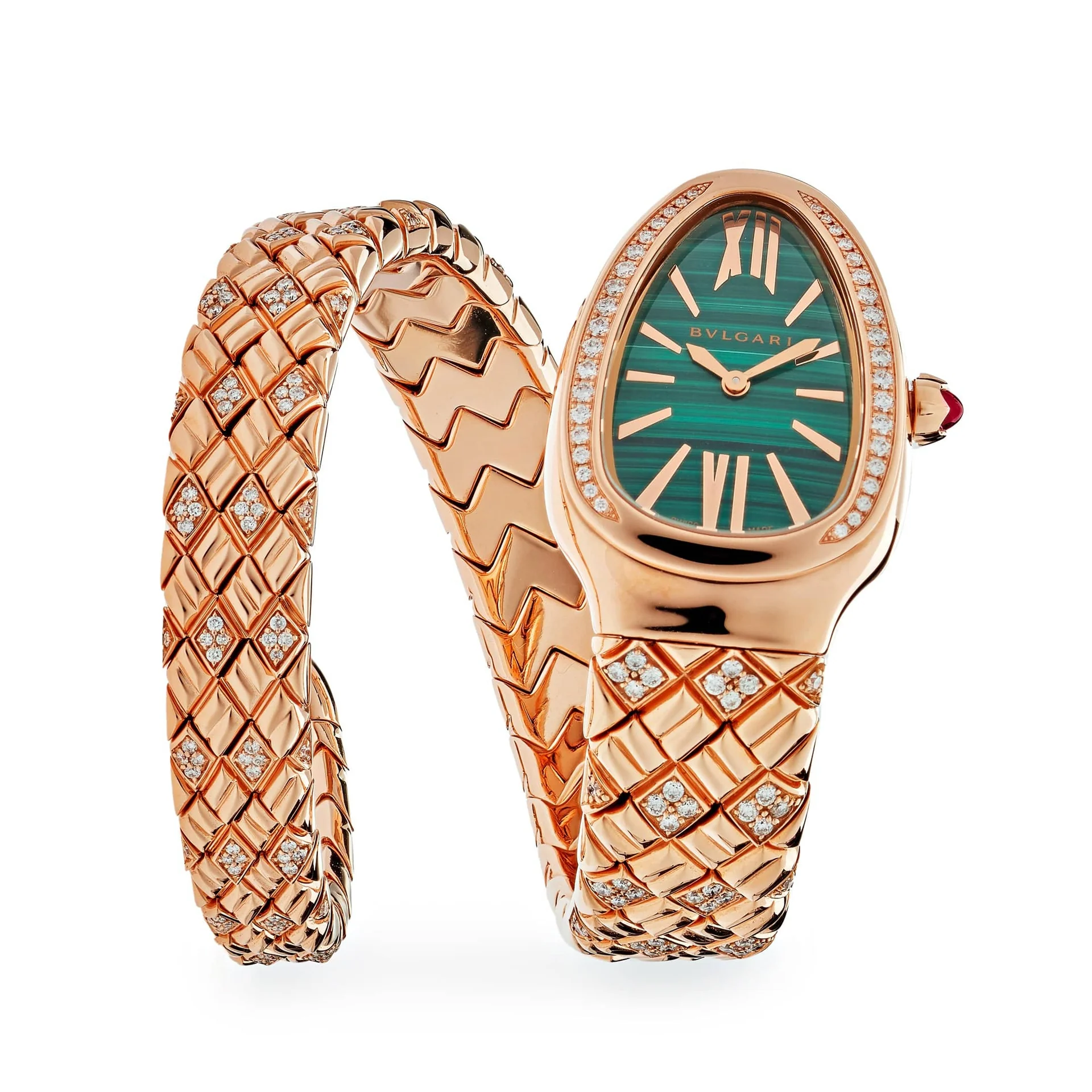 Bvlgari Serpenti Spiga Single-Spiral Malachite Dial Ladies Watch