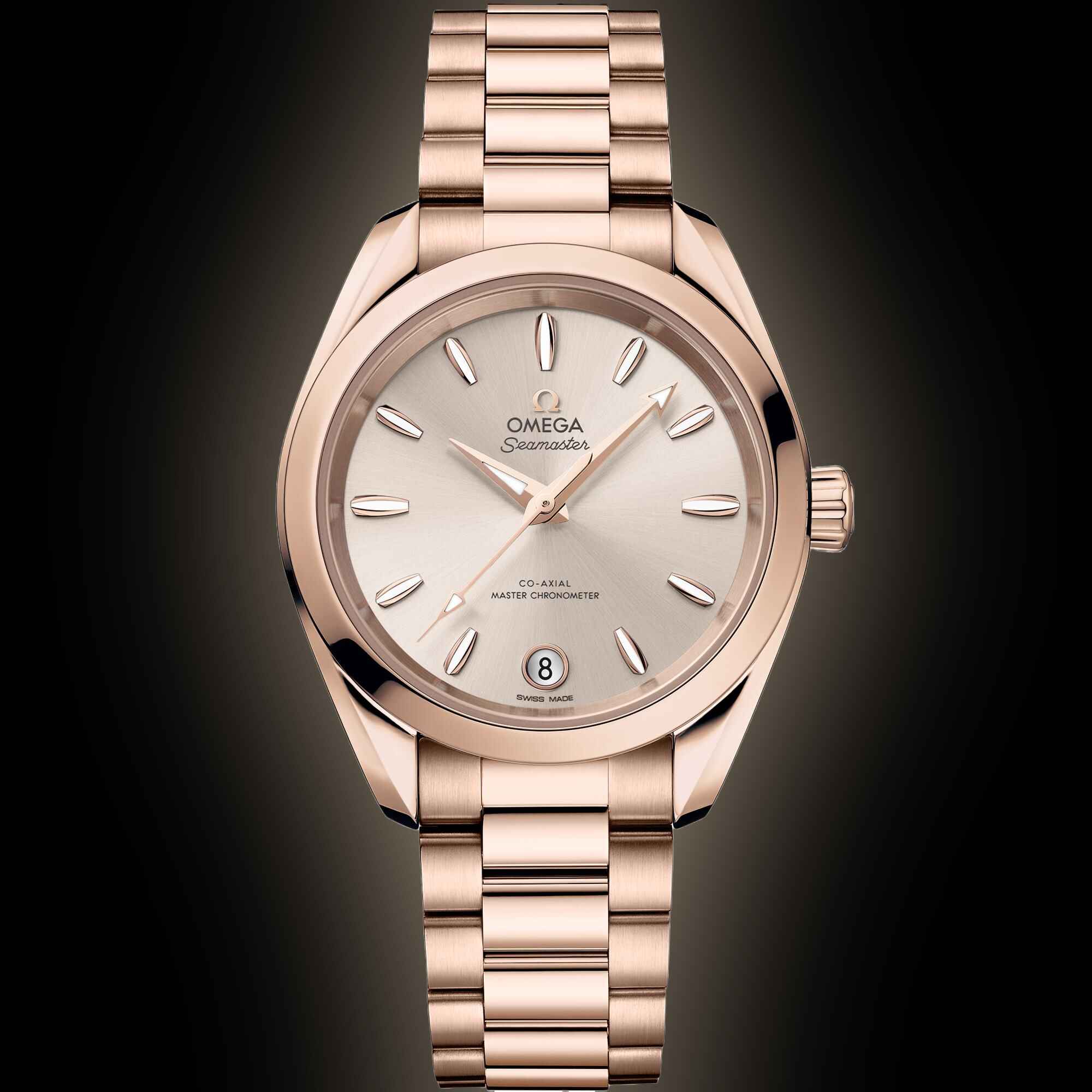 Omega Seamaster Aqua Terra Shades 34mm Sedna Gold Self Winding Ladies Watch