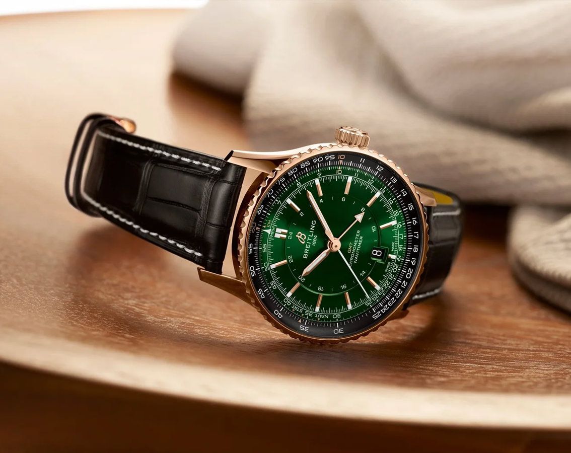 Breitling Navitimer Automatic GMT 41 Green Dial Men’s Watch