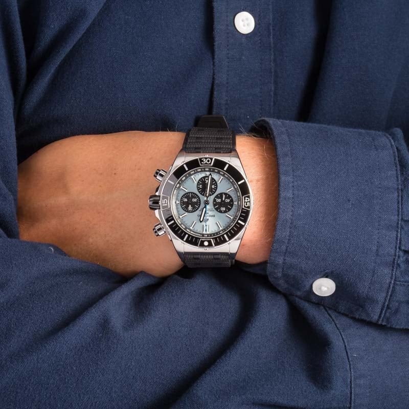 Breitling Super Chronomat B01 Stainless Steel & Platinum Rubber Men's Watch