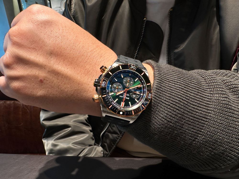 Breitling Super Stainless Steel Red Gold Chronomat Men's Watch